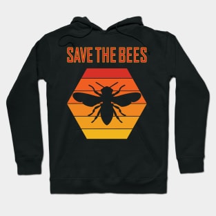 SAVE THE BEES Retro Vintage Style Climate Change Advocate original design Hoodie